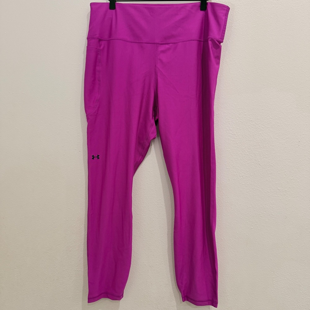 NEW Under Armour Womens 2X Magenta Purple‎ Armour HiRise Compression Leggings